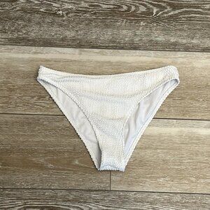 Shein Swimwear Sz M White Textured Bikini Bottoms So Cute!